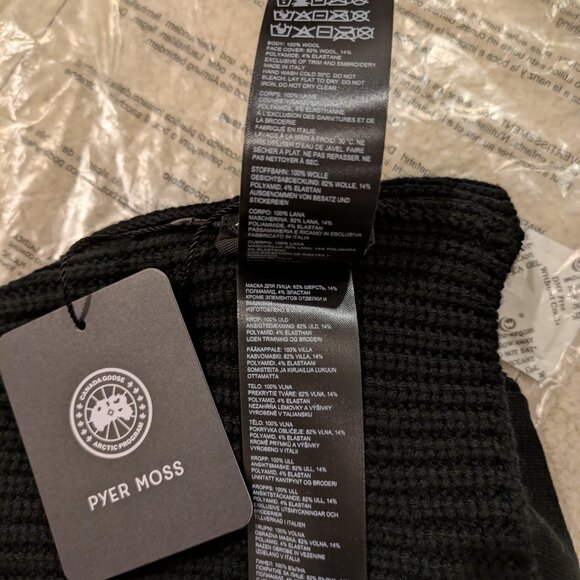Canada Goose & Pyler Moss Merino Wool Balaclava/Toque Black w Gold Logo NEW - Picture 7 of 13